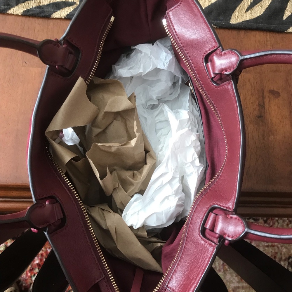 Tory Burch Wine Suede Tote - Picture 6 of 11